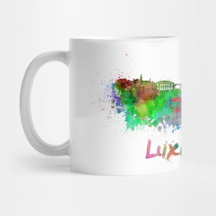 Luxembourg skyline in watercolor Mug